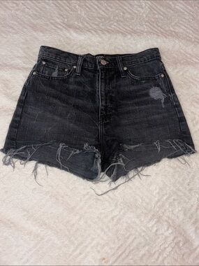 BDG Washed Black Distressed High-Rise Jean Cutoff Shorts